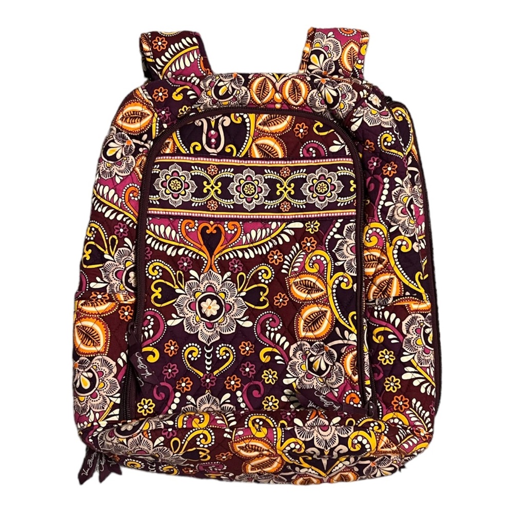 Vera Bradley Safari Sunset Laptop Backpack Book Bag Excellent Condition •RETIRED
